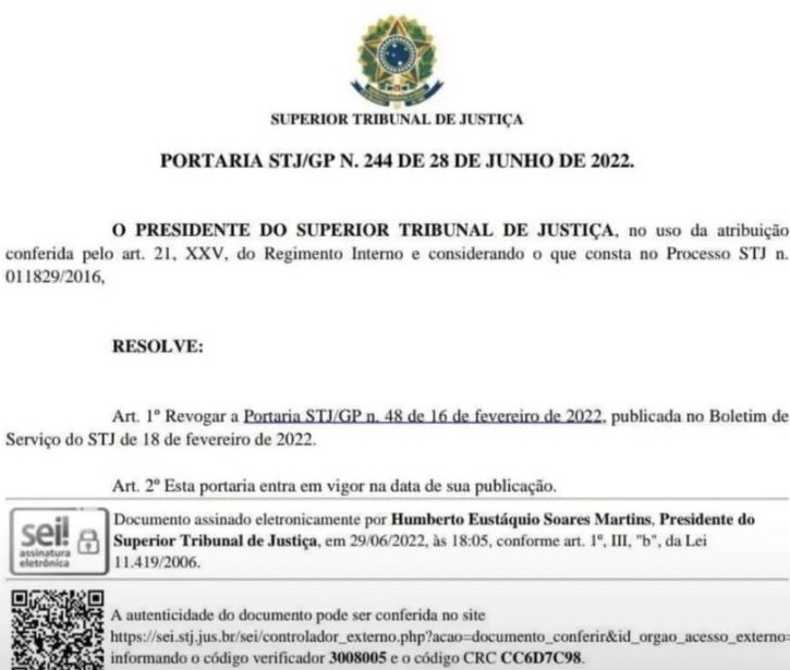 Revogada a comissão responsável pelo novo concurso STJ para servidores