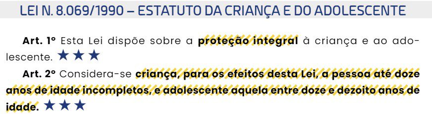 Legislação em Destaque: exemplo de material