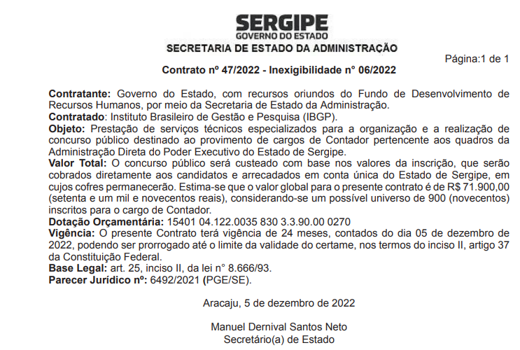 Concurso SEAD SE: 54 vagas para Contador; banca já definida