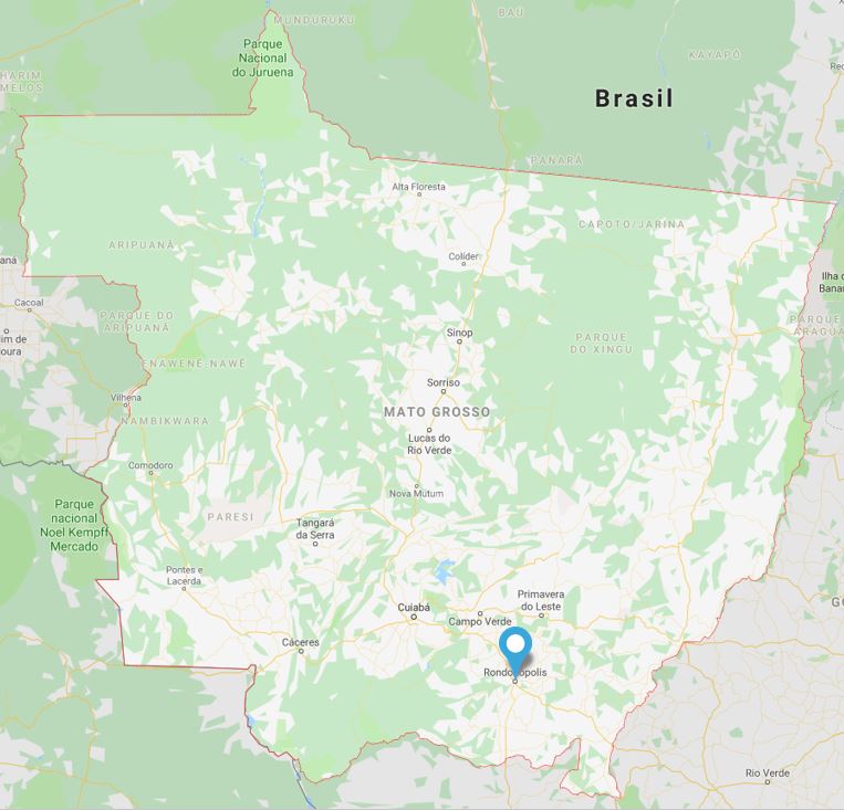 Concurso Prefeitura de Rondonópolis: mapa do estado do Mato Grosso