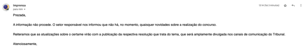 Concurso TSE unificado cancelado; nota do TSE