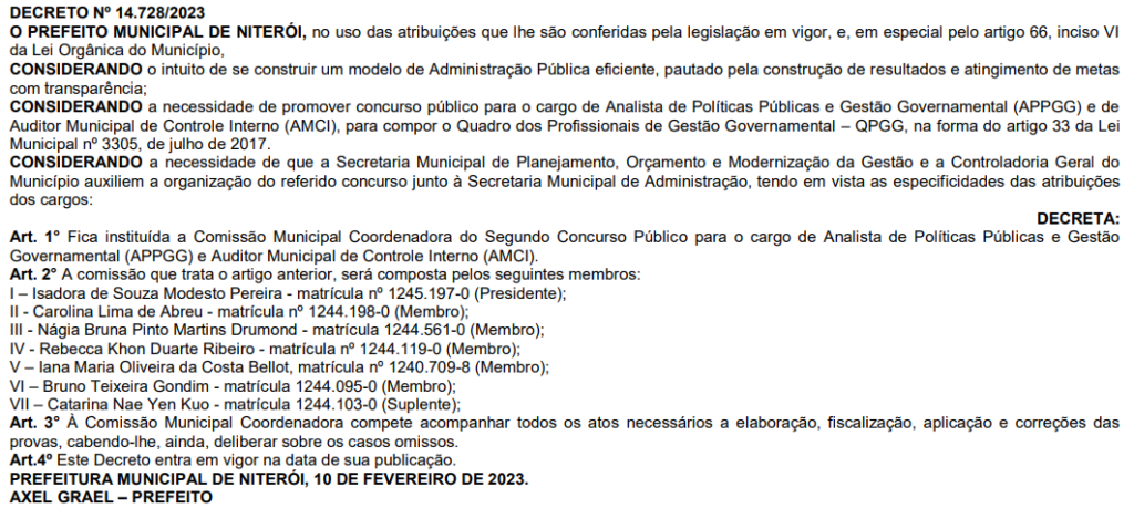 Concurso Seplag Niterói RJ: nova comissão é formada