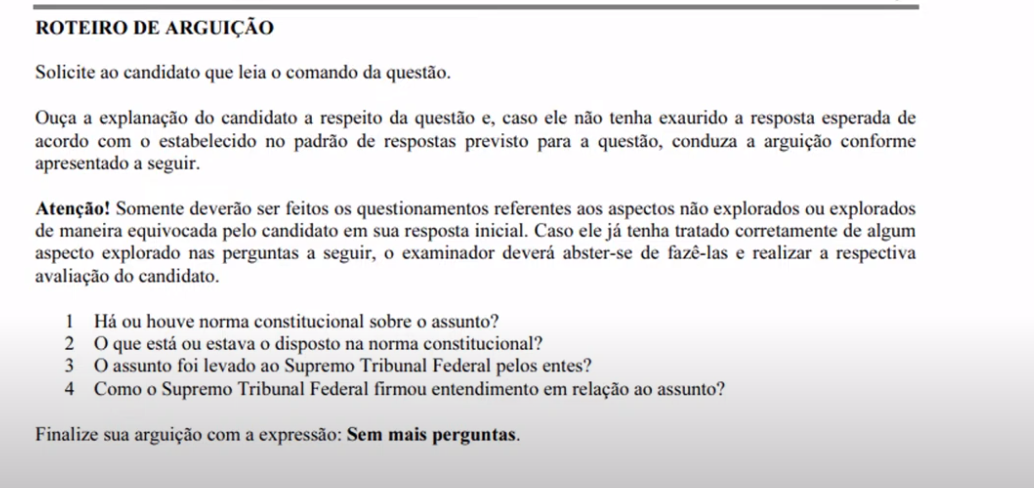 Prova Oral em Concursos: roteiro de arguição