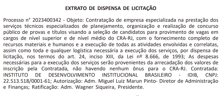 Concurso CRA RJ: banca organizadora