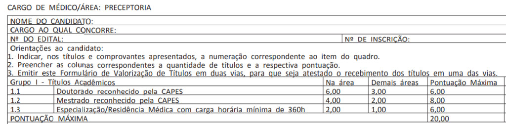 avaliação de títulos concurso uftm