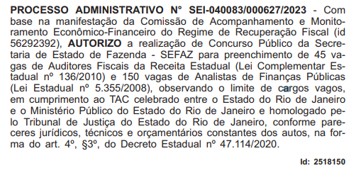 Concurso Sefaz RJ é oficialmente autorizado com 195 vagas!