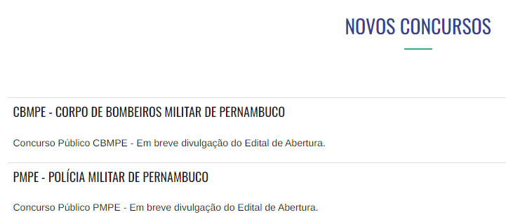 Instituto AOCP disponibiliza página para os editais dos concursos PM e Bombeiros PE