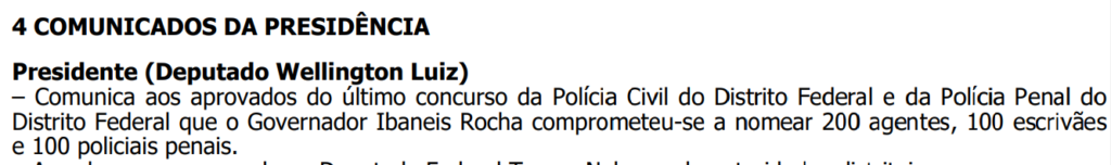 Concurso PCDF: governador vai convocar mais 300 aprovados