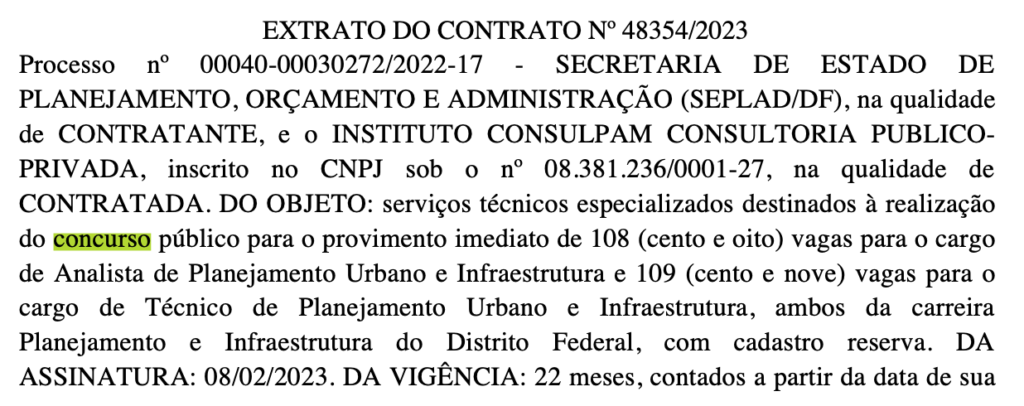 Concurso Planejamento Urbano DF: banca é contratada!