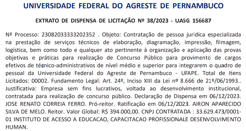 Instituto Access é a banca do novo concurso UFAPE.