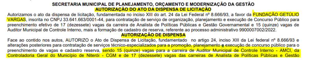 Concurso Seplag e CGM Niterói: FGV é a banca!