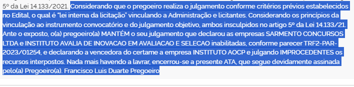 Instituto AOCP é a banca do concurso TRF 2