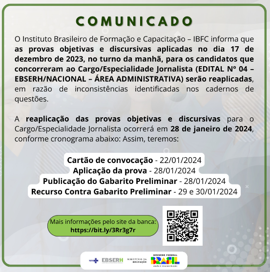 Concurso EBSERH: provas de jornalista serão reaplicadas