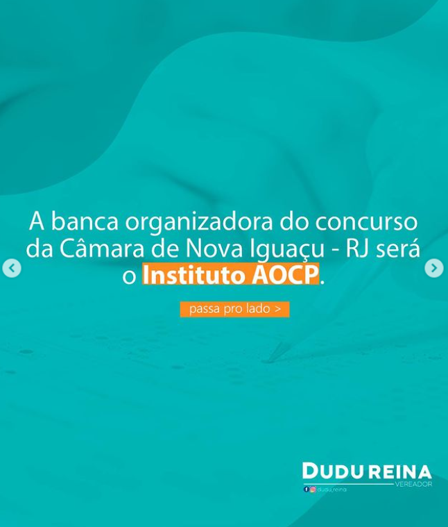 Concurso Câmara de Nova Iguaçu: Instituto AOCP é a banca!