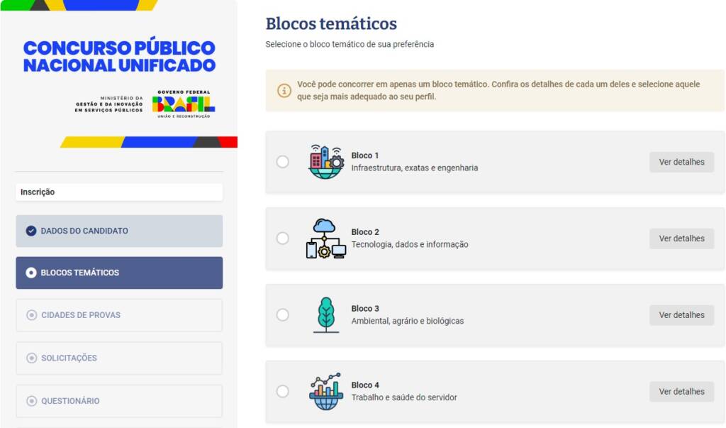 Bloco temático do Concurso Nacional Unificado (CNU)