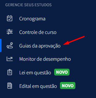 Guias da Aprovação: como acessar (desktop)