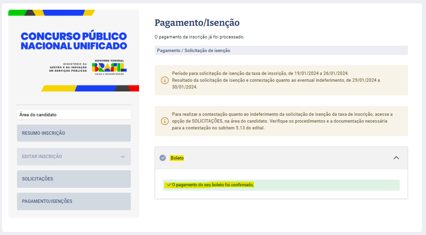 Concurso Nacional Unificado. Edital publicado. Inscrições encerradas e provas em maio.