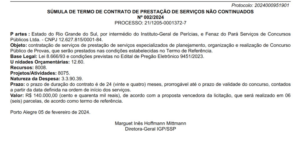 Concurso IGP RS: Fenaz Pará Concursos Públicos é a banca!