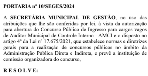 Comissão do concurso CGM SP para Auditor é formada!