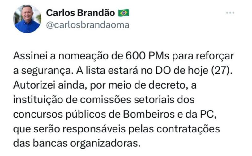 Concursos Policiais MA: governador anuncia comissões