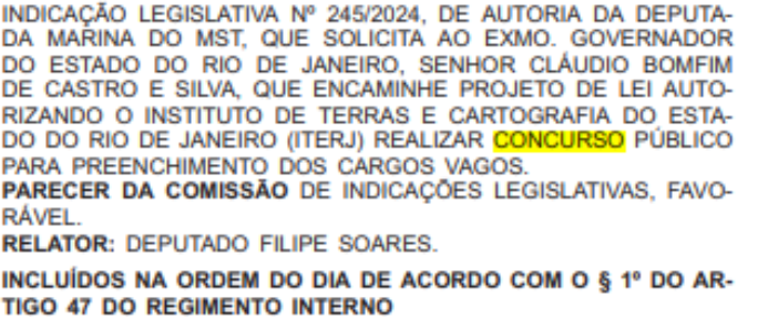 Concurso ITERJ: após 13 anos, novo edital é solicitado