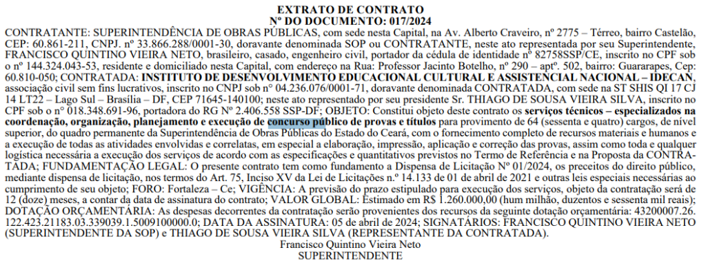 Concurso SOP CE - Banca contratada