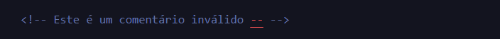 COMENTÁRIOS XML errado