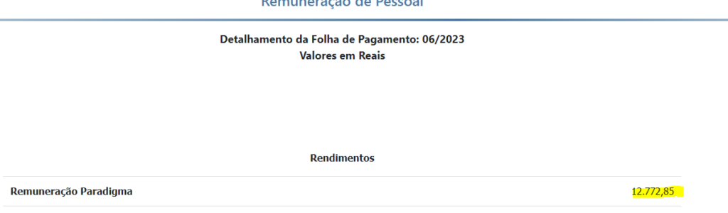 Folha de pagamento retirada de um dos auditores do TCE PA