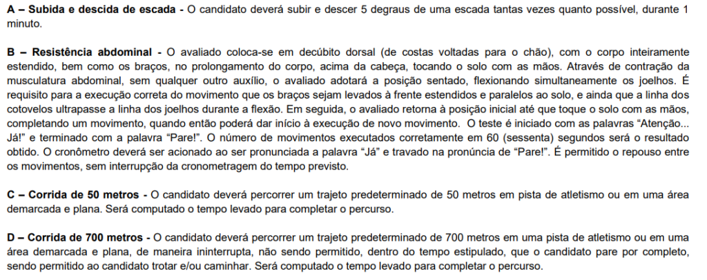 Detalhes do TAF para o cargo de Leiturista de Hidrômetro