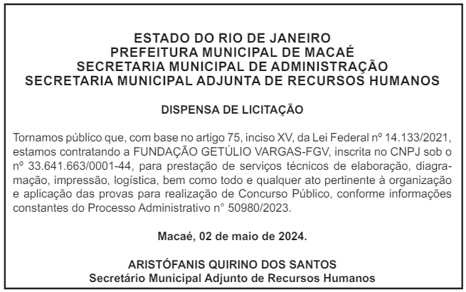 Concurso Macaé RJ: FGV é a banca para 647 vagas!