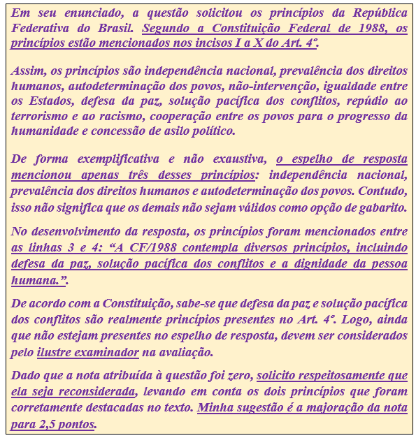 Figura 5 – Exemplo Completo para uma Questão de Direito Constitucional.