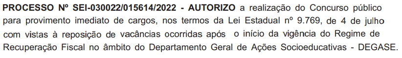 Concurso DEGASE RJ é oficialmente autorizado