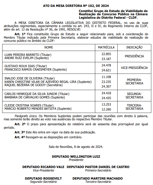 Grupo de estudo do concurso CLDF é formado