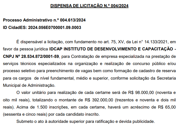 Concurso Piúma: banca organizadora