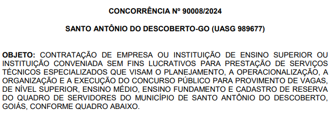 Banca em processo de definição