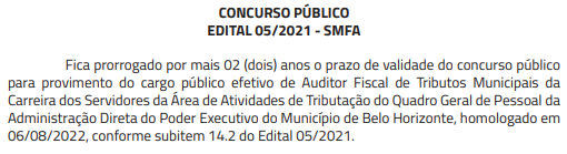 Concurso ISS BH para Auditor Fiscal é prorrogado até 2026!