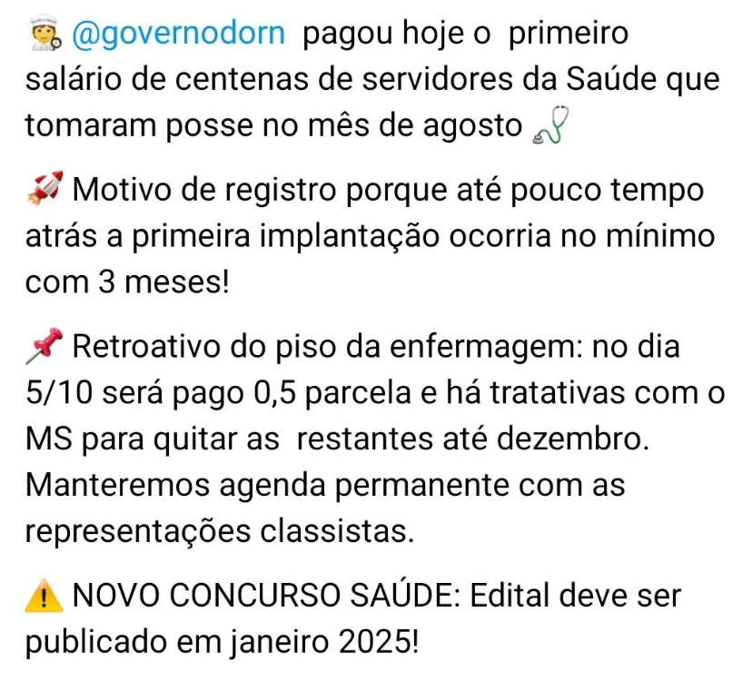 Edital do novo concurso SESAP RN é previsto em janeiro