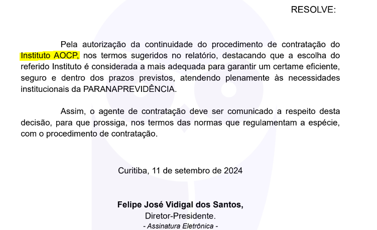 Concurso ParanaPrev: AOCP é a banca organizadora!