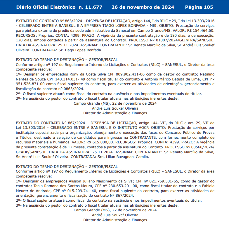 Concurso SANESUL: AOCP é a banca organizadora!