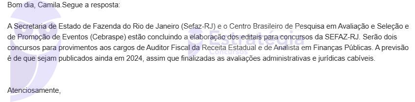 Editais do concurso Sefaz RJ seguem previstos para 2024!