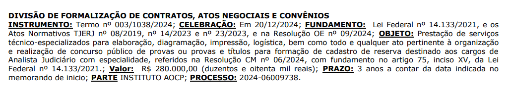 Concurso TJ RJ: banca definida