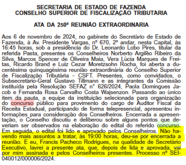 Concurso Sefaz RJ: ata de reunião revela que edital está pronto!