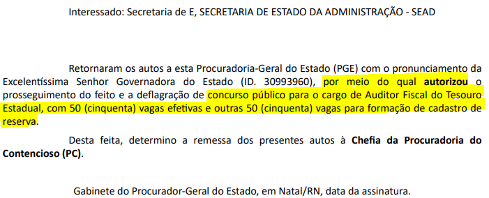 Concurso Sefaz RN é autorizado com 100 vagas para Auditor!