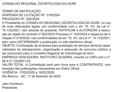 Banca definida para novo edital