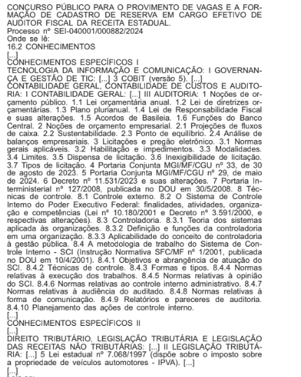 Conteúdo programático do concurso Sefaz RJ é retificado!