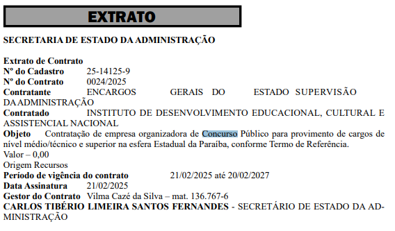 Concurso Polícia Penal PB: Banca contratada