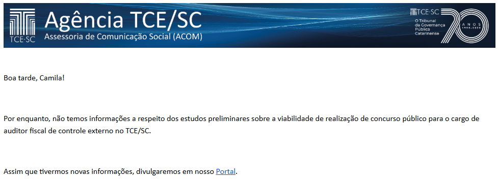 TCE SC pretende contratar banca para novo concurso em 2025!