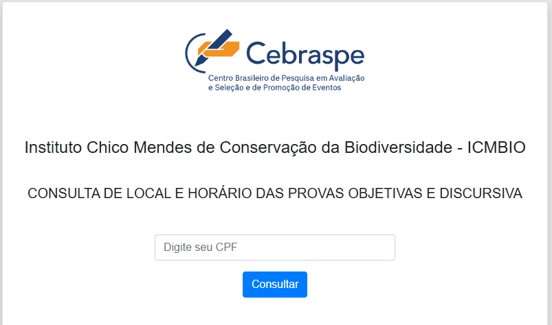 Como consultar meu local de prova do concurso ICMBio?