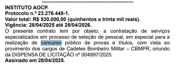 Concurso Bombeiros PR Cadete: banca definida