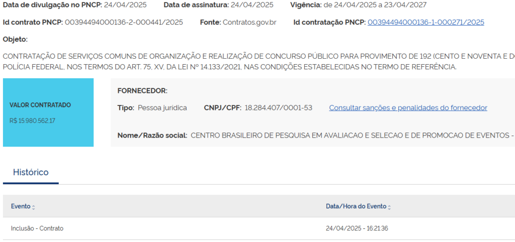 Contrato com Cebraspe é assinado e edital PF Administrativo pode sair